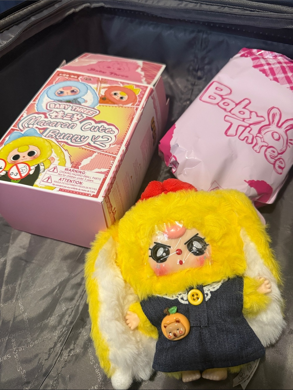 Baby Three Macaron Cute Bunny V2 Yellow Plush Doll